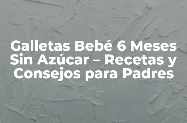 Galletas Bebé 6 Meses sin Azúcar – Recetas y Consejos para Padres