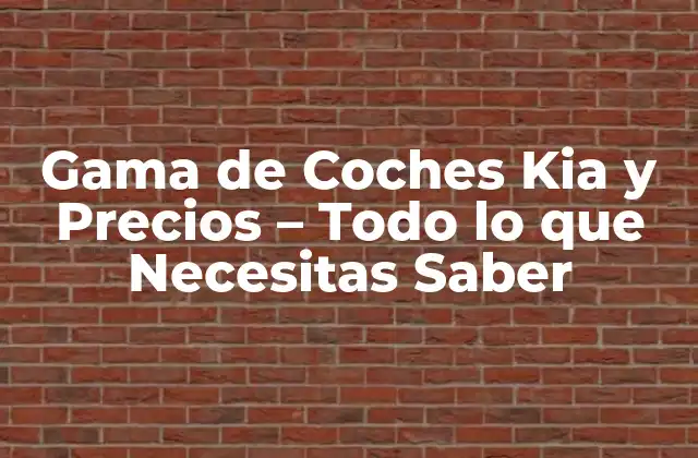 Gama de Coches Kia y Precios – Todo Lo que Necesitas Saber