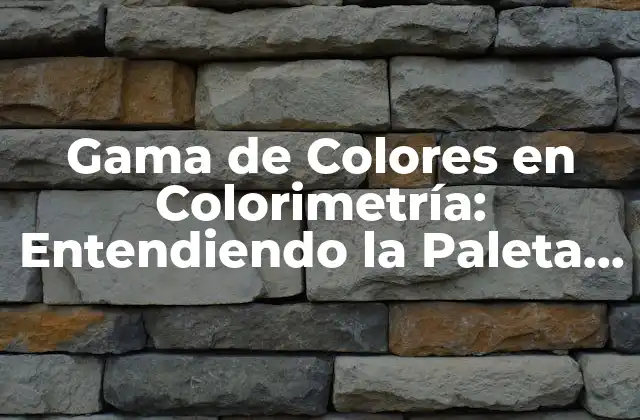 Gama de Colores en Colorimetría: Entendiendo la Paleta de Colores