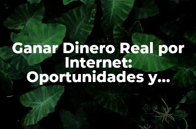 Ganar Dinero Real por Internet: Oportunidades y Estrategias