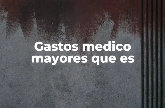 Gastos Medico Mayores que es