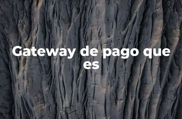 Gateway de Pago que es