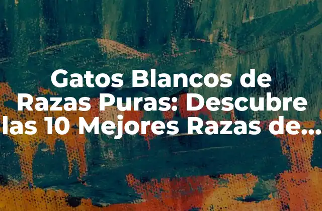 Gatos Blancos de Razas Puras: Descubre las 10 Mejores Razas de Gatos de Pelo Blanco