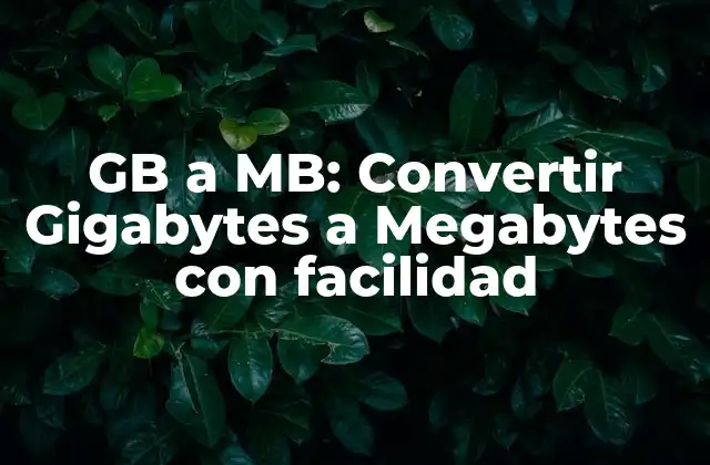 Gb a Mb: Convertir Gigabytes a Megabytes con Facilidad
