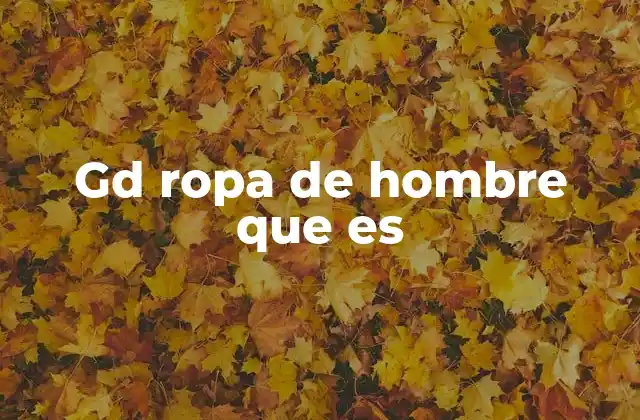 Gd Ropa de Hombre que es