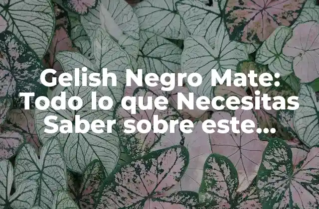 Gelish Negro Mate: Todo Lo que Necesitas Saber sobre Este Acabado de Uñas