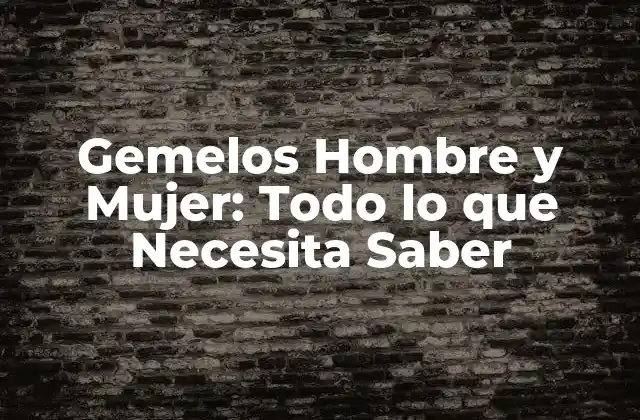 Gemelos Hombre y Mujer: Todo Lo que Necesita Saber