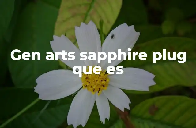 Gen Arts Sapphire Plug que es