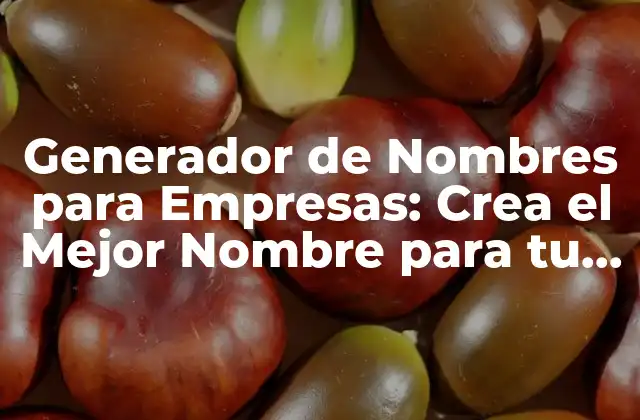 Generador de Nombres para Empresas: Crea el Mejor Nombre para Tu Marca