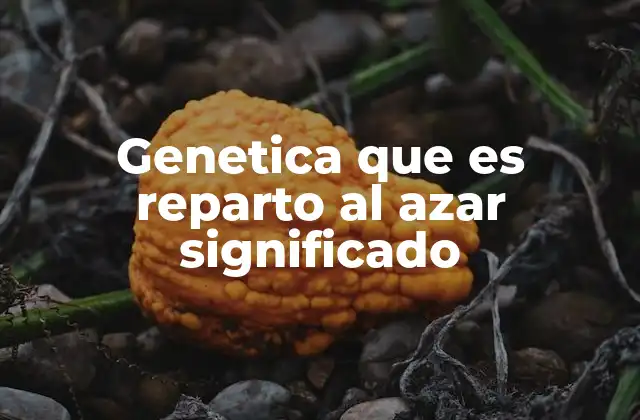 Genetica que es Reparto Al Azar Significado