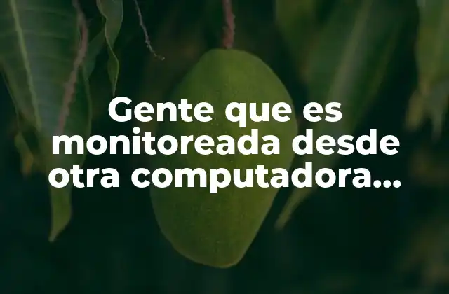Gente que es Monitoreada desde Otra Computadora Identica