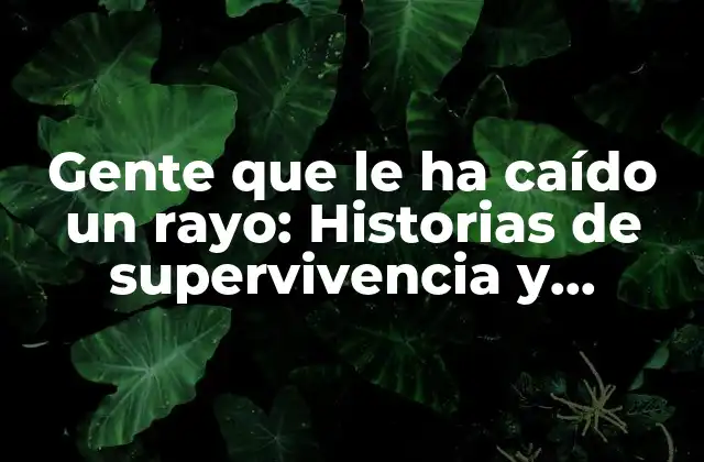 Gente que Le Ha Caído un Rayo: Historias de Supervivencia y Milagros