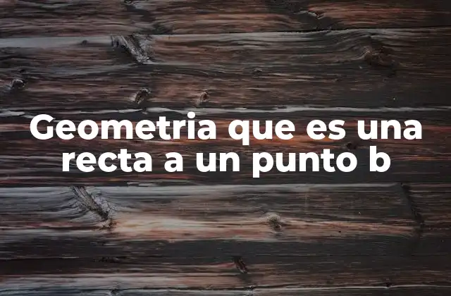 Geometria que es una Recta a un Punto B