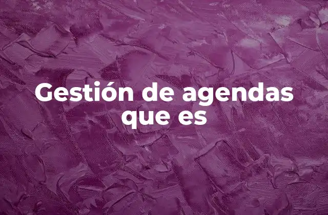 Gestión de Agendas que es