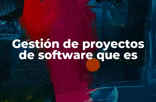 Gestión de Proyectos de Software que es