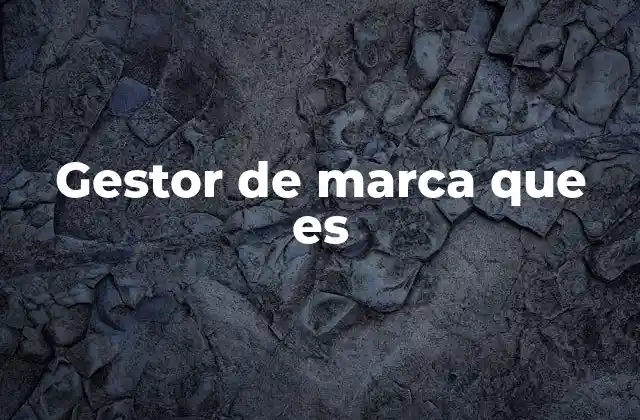 Gestor de Marca que es