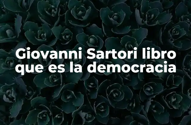 Giovanni Sartori Libro que es la Democracia