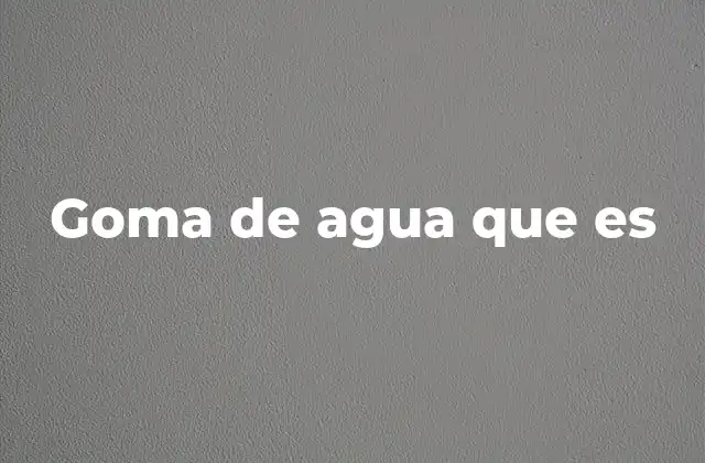 Goma de Agua que es