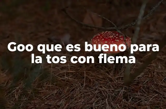 Goo que es Bueno para la Tos con Flema