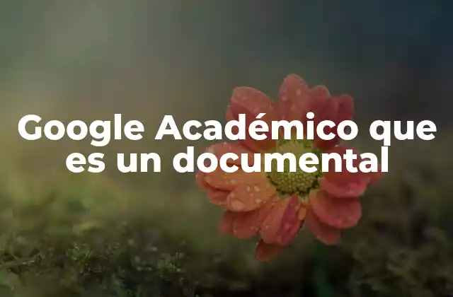 Google Académico que es un Documental