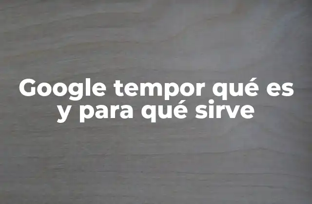 Google Tempor Qué es y para Qué Sirve