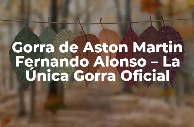 Gorra de Aston Martin Fernando Alonso – la Única Gorra Oficial