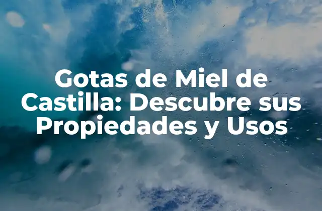 Gotas de Miel de Castilla: Descubre Sus Propiedades y Usos