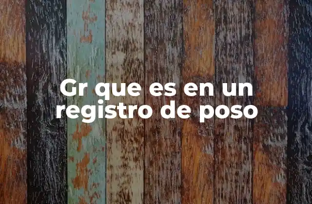 Gr que es en un Registro de Poso