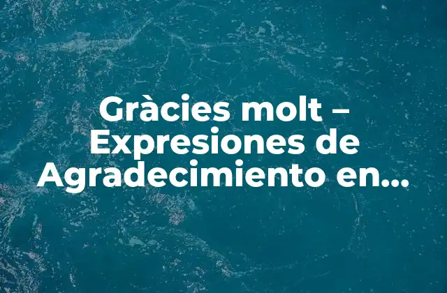 Gràcies Molt – Expresiones de Agradecimiento en Valenciano