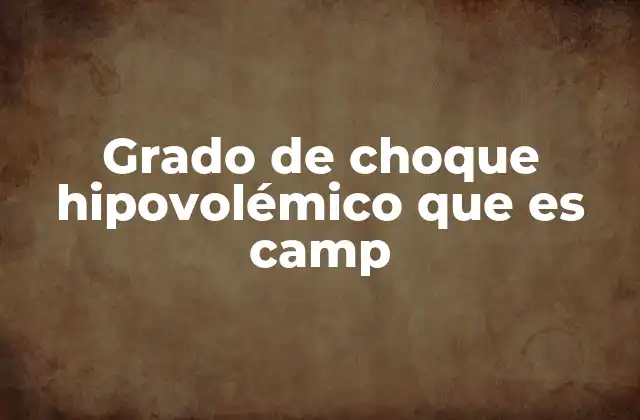 Grado de Choque Hipovolémico que es Camp