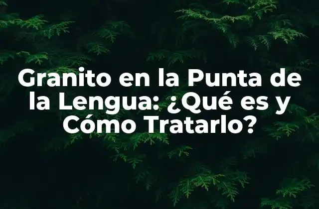 Granito en la Punta de la Lengua: ¿qué es y Cómo Tratarlo?