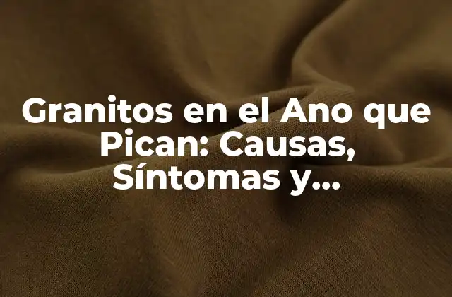 Granitos en el Ano que Pican: Causas, Síntomas y Tratamientos