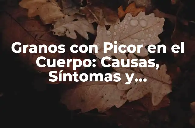 Granos con Picor en el Cuerpo: Causas, Síntomas y Tratamiento