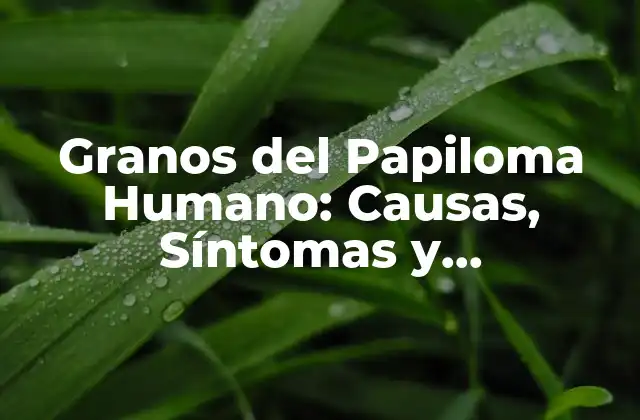 ¿Qué son los Granos del Papiloma Humano?