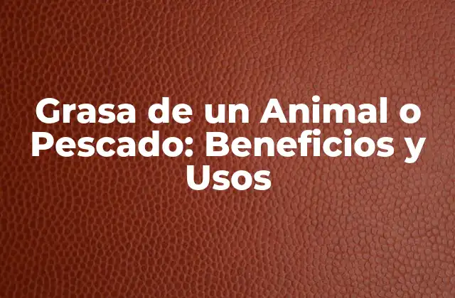 Grasa de un Animal o Pescado: Beneficios y Usos