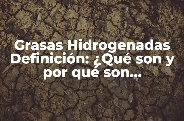 Grasas Hidrogenadas Definición: ¿qué Son y por Qué Son Perjudiciales?