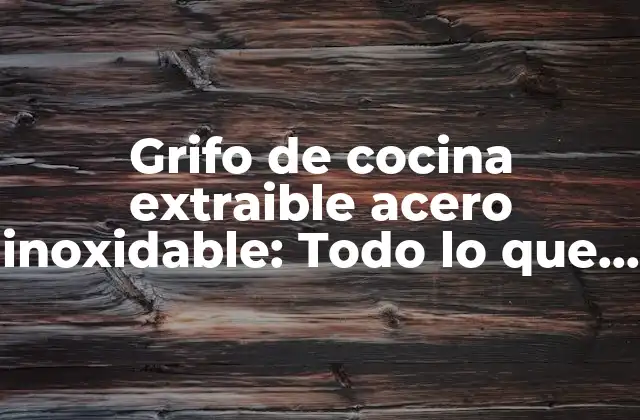 Grifo de Cocina Extraible Acero Inoxidable: Todo Lo que Necesitas Saber
