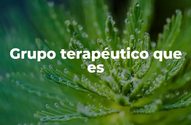 Grupo Terapéutico que es