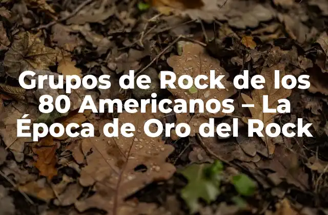 Grupos de Rock de los 80 Americanos – la Época de Oro Del Rock