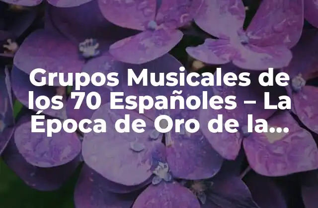 Grupos Musicales de los 70 Españoles – la Época de Oro de la Música Española