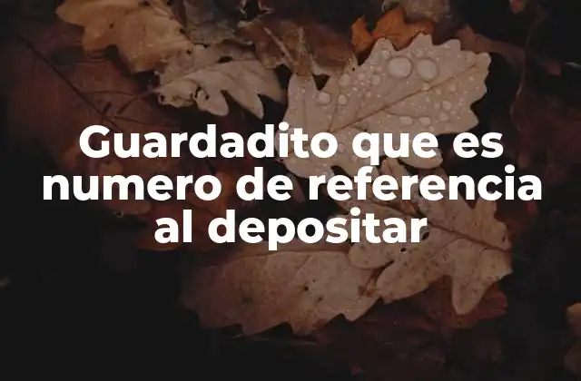 Guardadito que es Numero de Referencia Al Depositar
