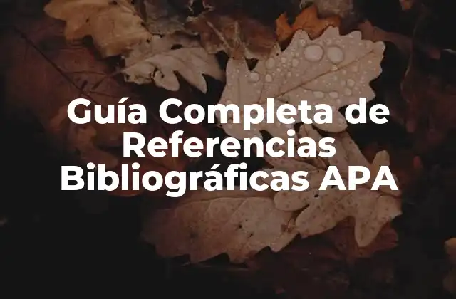 Estructura Básica de las Referencias Bibliográficas APA