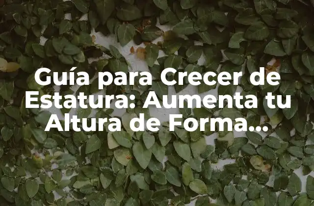 Guía para Crecer de Estatura: Aumenta Tu Altura de Forma Natural