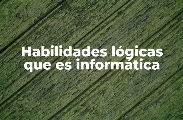 Habilidades Lógicas que es Informática