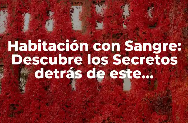 Habitación con Sangre: Descubre los Secretos Detrás de Este Fenómeno Paranormal