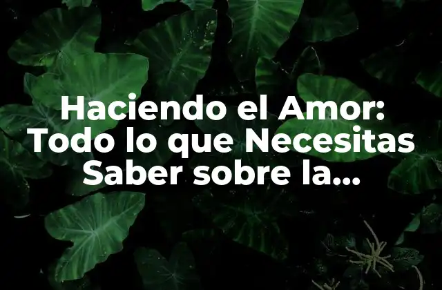 Haciendo el Amor: Todo Lo que Necesitas Saber sobre la Intimidad