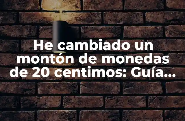 He Cambiado un Montón de Monedas de 20 Centimos: Guía Práctica para Ahorrar Dinero