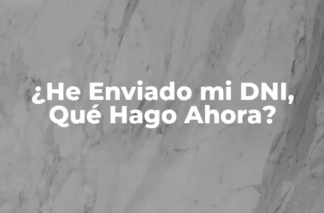 ¿he Enviado Mi Dni, Qué Hago Ahora? 2 Verificar la Documentación y el Envío