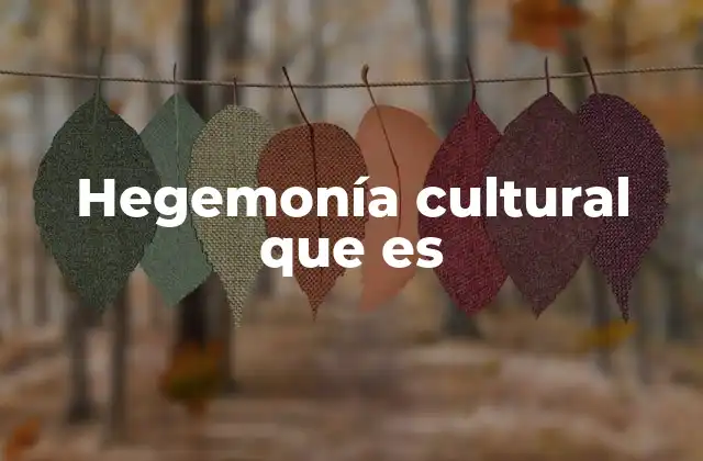 Hegemonía Cultural que es