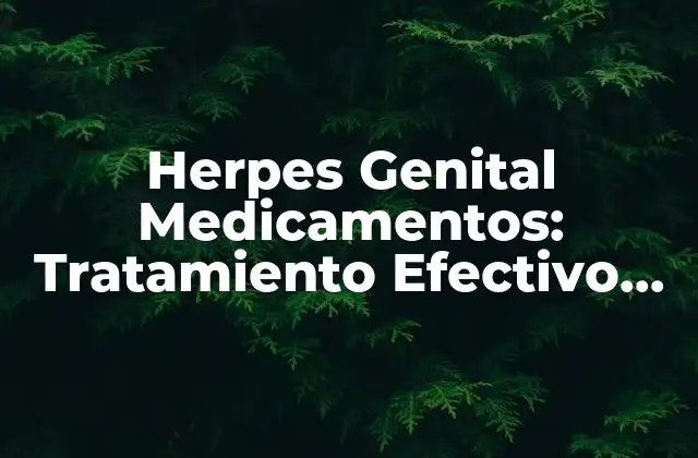 Herpes Genital Medicamentos: Tratamiento Efectivo para el Herpes